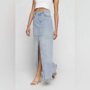 Reformation Tazz Maxi Denim Skirt